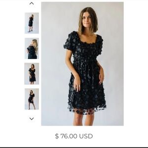 Black Puff Sleeve Mini Sundress